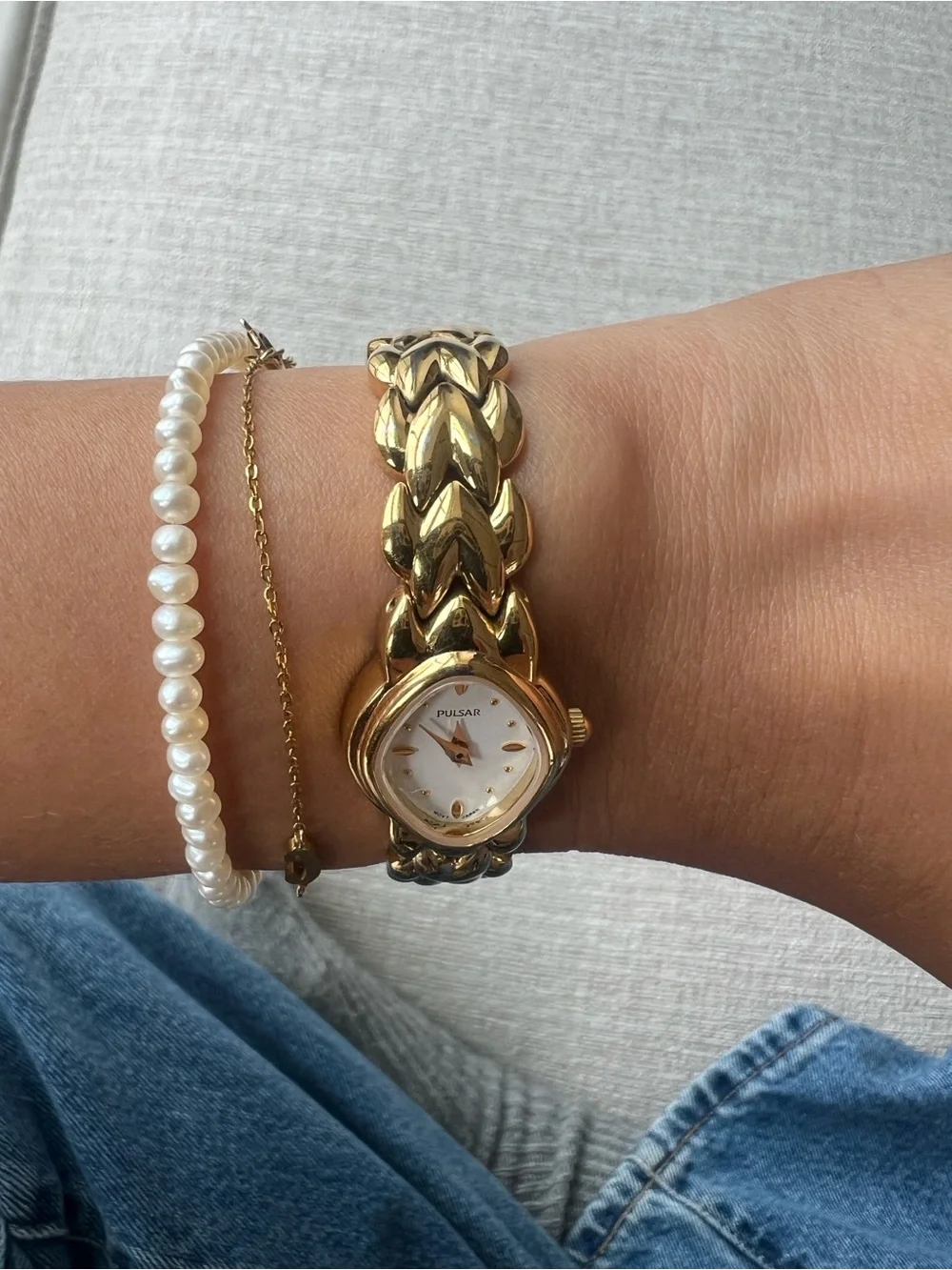 Pulsar Gold-Tone Women's Link Bracelet Watch - Picture 6 of 16